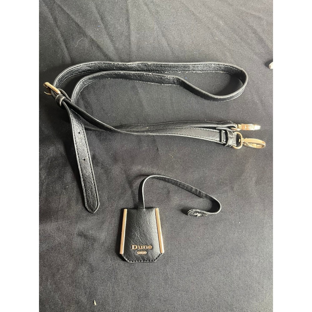 Black Leather Strap with Logo Tag